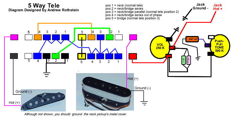 Wiring Diagram For 59 Custom Modified Push Pull 3 Blade Telecaster Tele from www.guitar-mod.com