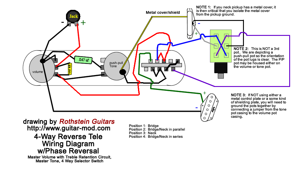 Telecaster 4-Way Switch Wiring Diagram from www.guitar-mod.com
